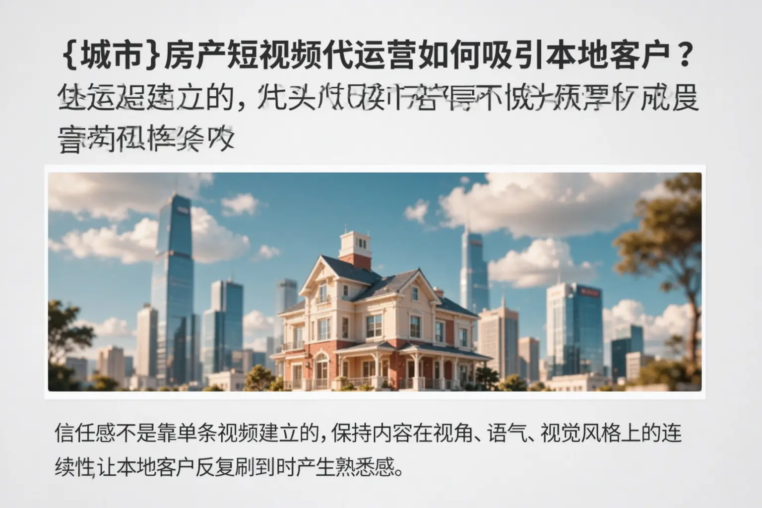 恩平房产短视频代运营如何吸引本地客户？